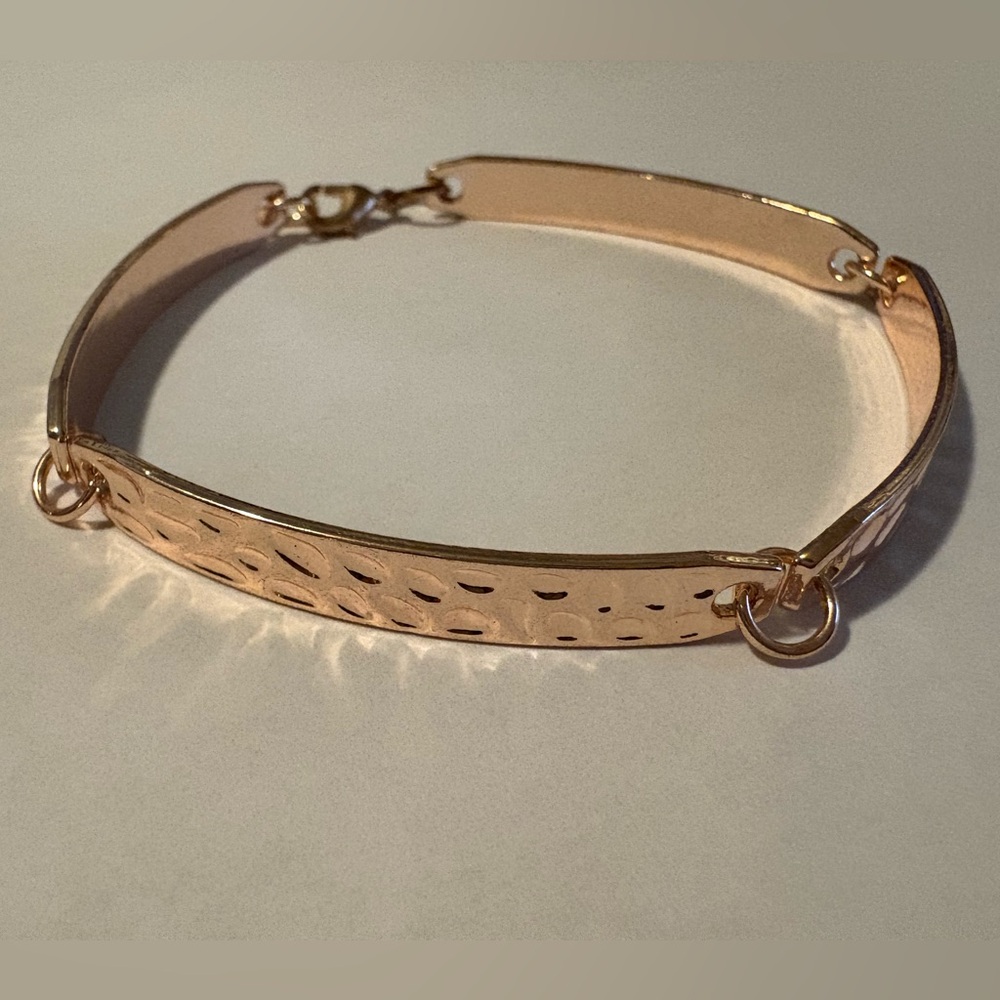 Rose Gold-Tone Textured Bracelet